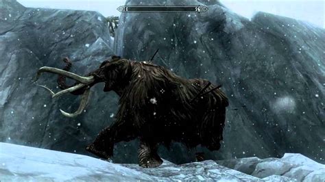 Pc Skyrim Gameplay Frozen Mammoth Location Youtube