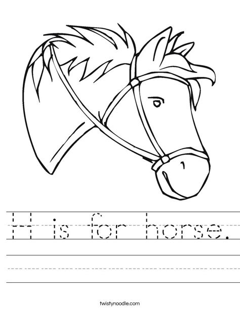 H Is For Horse Worksheet Letter H Crafts Colors For Toddlers Horses