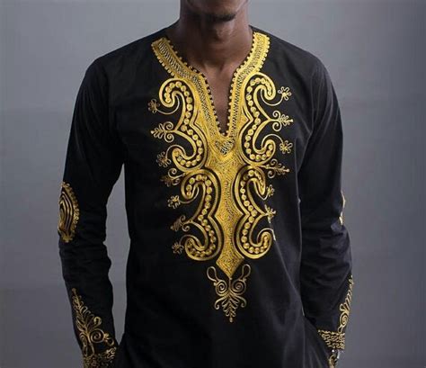 Black And Gold African Mens Wearembroidery By Pagegermanyshop
