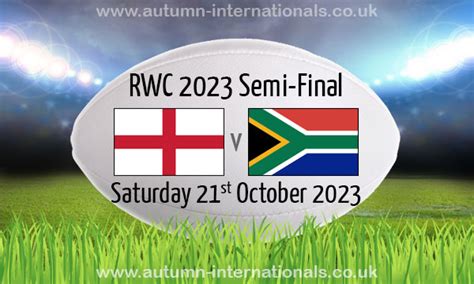 England 15 16 South Africa Rugby World Cup Semi Final 21 Oct 2023