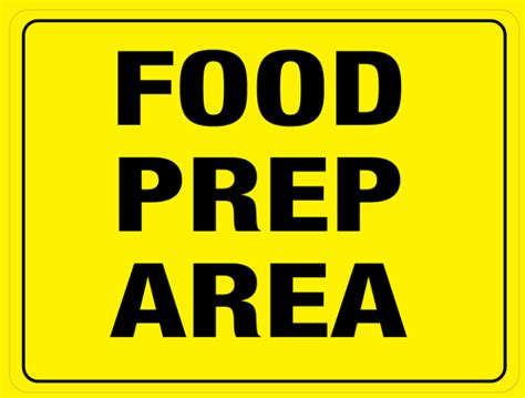 Food Prep Area Floor Sign Rectangle Floor Sign