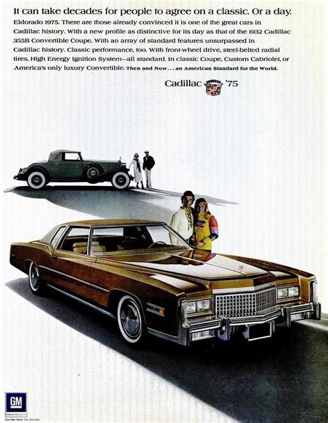 Traveling To The Past 1974 Cadillac Eldorado Vintage Advertising