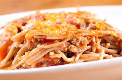 Mixing cream cheese with the spaghetti noodles makes the whole dish rich. Baked Cream Cheese Spaghetti Casserole - BigOven