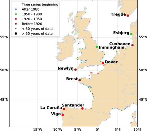 Location Of The Tide Gauge Stations From The Gesla 2 Database Labelled