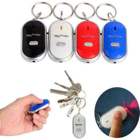 Lost Key Finder Whistle Beeping Flashing Locator Remote Keychain Led S