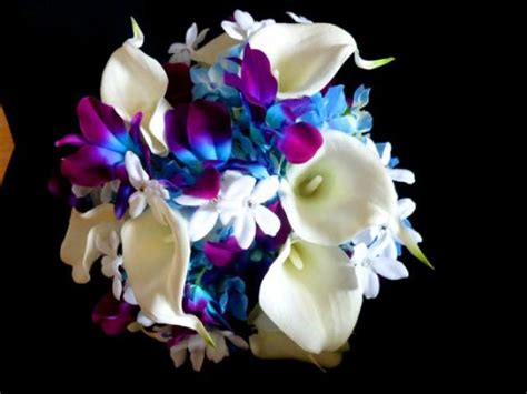 I've been putting a fair amount of work into this one, and i'm happy with the scale i've achieved. Purple Blue Galaxy Orchid And Calla Lily Bridal Bouquet ...