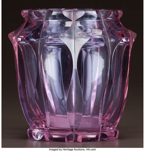 Moser Rare Alexandrite Glass Vase Circa 1920 Engraved Lot 60627 Heritage Auctions