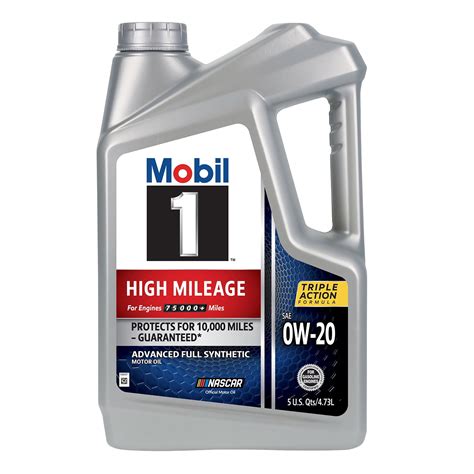 Mobil 1 High Mileage Full Synthetic Motor Oil 0w 20 5 Qt