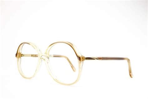 vintage 80s glasses retro oversized clear brown eyeglass etsy clear eyeglass frames vintage