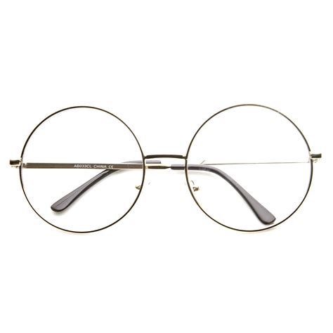1920s Vintage Era Large Round Metal Clear Lens Glasses 8714 Vintage