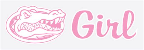 Florida Gators Pink Gator Girl W Logo Vinyl Decal Car Truck Window