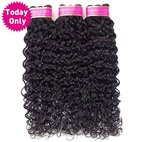 [today Only] Water Wave 3 Bundles With Frontal Brazilian Hair Weave Bundles With Closure Remy