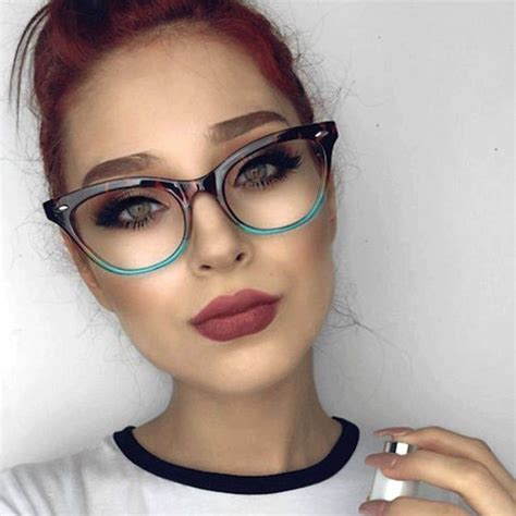 clear lens women sunglasses cateye vintage frame brown etsy retro eyeglasses cat eye