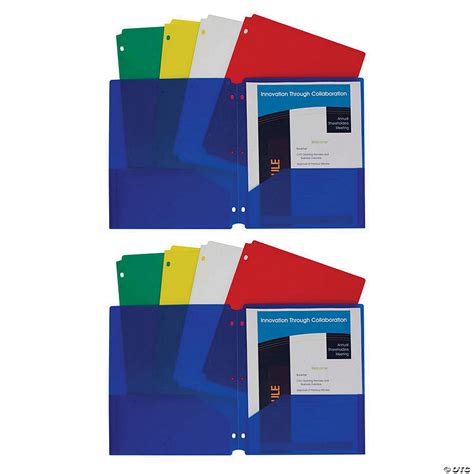 C Line Two Pocket Heavyweight Poly Portfolio Folder With Three Hole