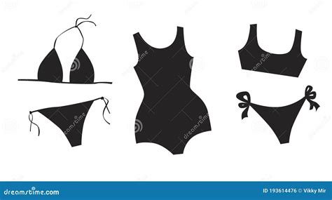 Swimsuit Silhouette Isolated On White Background For Design Silhouette Vector Stock