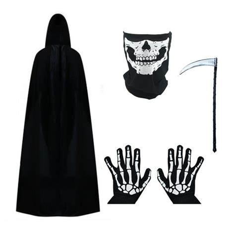 Adult Grim Reaper Costume Mens Horror Death Robe Costume Set