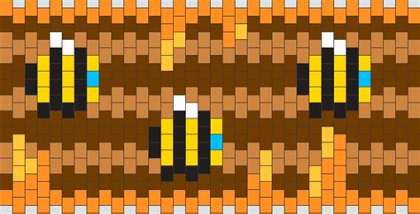 Bees In Minecraft Pony Bead Patterns Misc Kandi Patterns For Kandi Cuffs