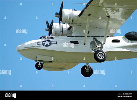 Pby Catalina Seaplane In World War Ii Us Navy Colors Landing At