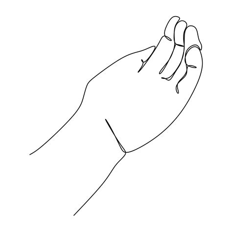 Open Palm Hand Gesture Continuous Line Draw Design Sign And Symbol Of