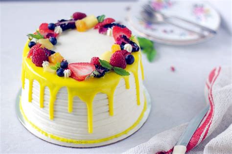 Eggless Fresh Fruit Cake With Whipped Cream Spices N Flavors