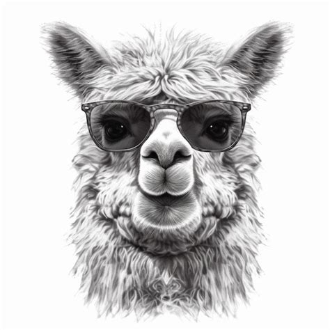 Premium Ai Image A Close Up Of A Llama Wearing Sunglasses On A White