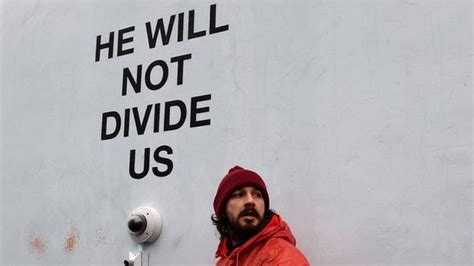Shia Labeouf Arrested In Anti Trump Protest He Will Not Divide Us Bbc