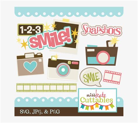 Svg Scrapbook Title Camera Svg File Cute Svg Cut Files Smile