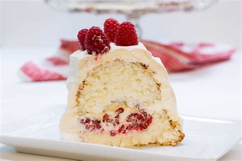 Angel food cake, whipped cream, strawberries, jello, boiling water. Raspberry Angel Food Cake » Or Whatever You Do