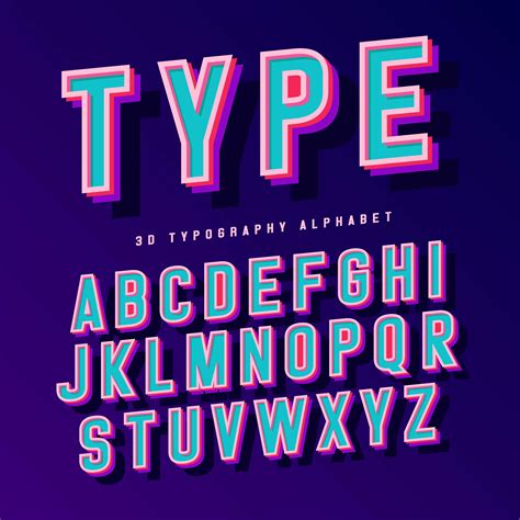 3d Typography Alphabet 165830 Vector Art At Vecteezy