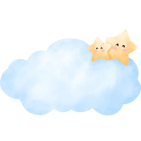 Cute Cloud In Watercolor 11907904 Png