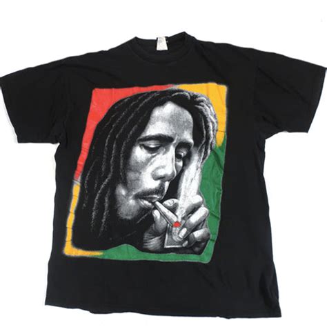 Vintage Bob Marley T Shirt 90s Reggae Music Jamaica Weed Joint