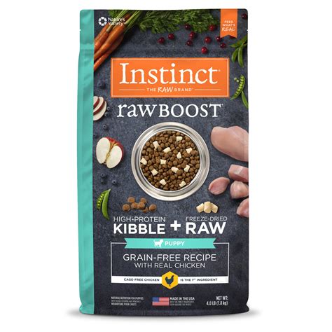 Raw dog food is claimed to mimic the natural, ancestral diet wild wolves have evolved to follow. Instinct Raw Boost Puppy Grain Free Recipe with Real ...