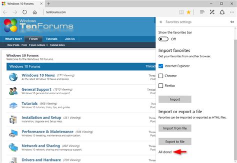 Windows 10 How To Export Favorites From Edge To Firefox Bookmarks