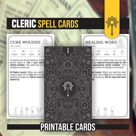 Cleric Spell Cards For Dnd E Form Fillable Pdfs Included Dungeons