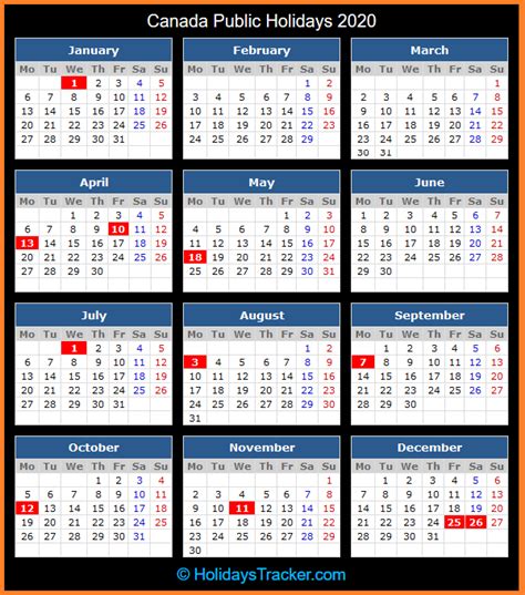 Overview of holidays and many observances in malaysia during the year 2017. Canada Public Holidays 2020 - Holidays Tracker