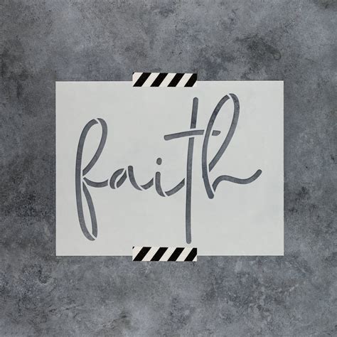 Faith Script Stencil Reusable Diy Craft Stencils Of The Word Etsy