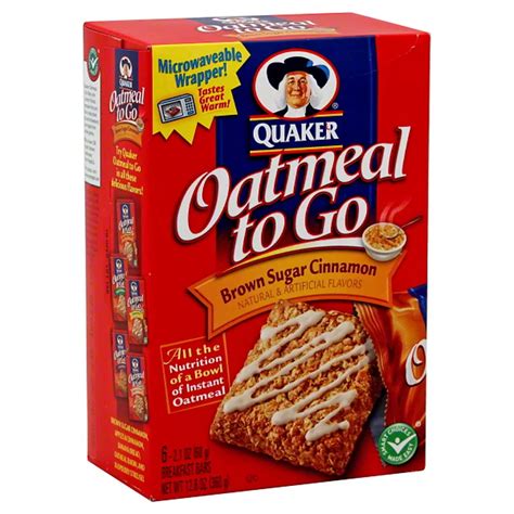 Quaker Oatmeal To Go Brown Sugar Cinnamon Breakfast Bars Shop Snacks