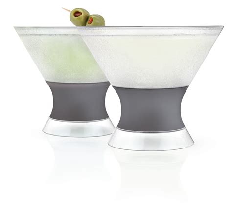 Host Freeze Insulated Martini Cooling Cups Freezer Gel Chiller Double Wall Stemless Cocktail