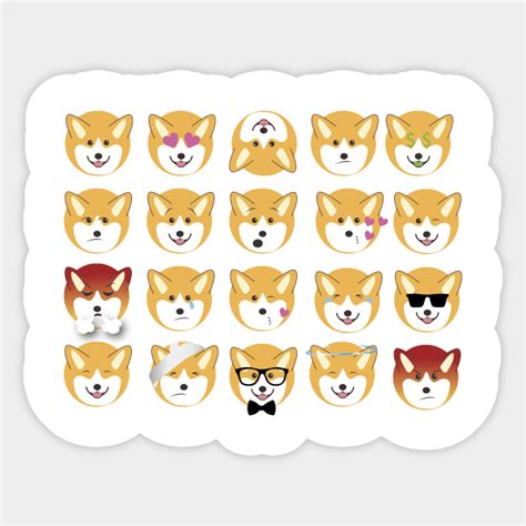 Corgi Emojis Corgis Sticker Teepublic