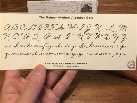 Palmer Method Of Hand Writing Penmanship American Cursive Alphabet Card
