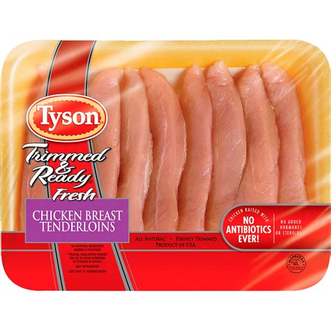 Tyson Trimmed And Ready All Natural Chicken Breast Tenderloins 10
