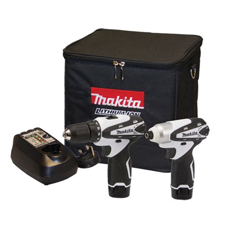 Makita Dk1493wx White 108v Twin Pack Combi Drill And Impact Driver
