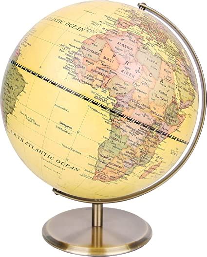 Exerz 30cm Globe Antique Support En Métal Couleur Bronze Carte En