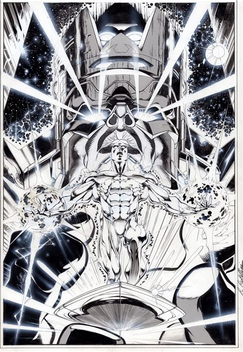 Silver Surfer And Galactus By Claudio Castellini Silver Surfer Silver
