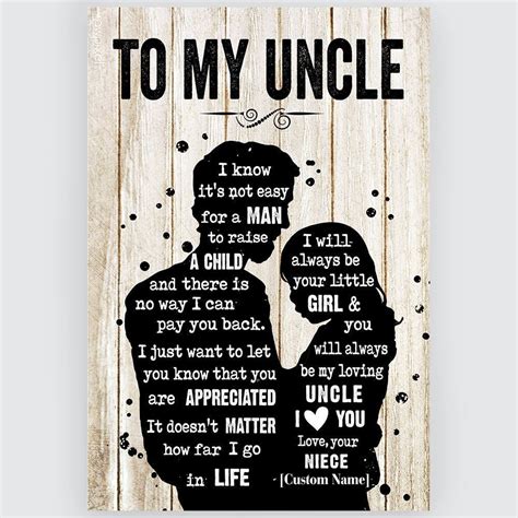 Ts For Uncle From Niece Meaningful Quotes Wall Art Tforsoul