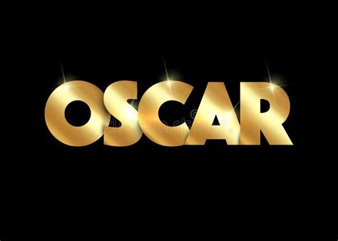 Gold Oscar Name Awards Winner Concept Vector Isolated On Black Stock