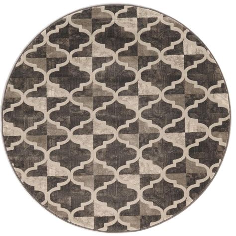 Radici Usa Iseo 8 X 8 Ft Brown Round Indoor Geometric Bohemian