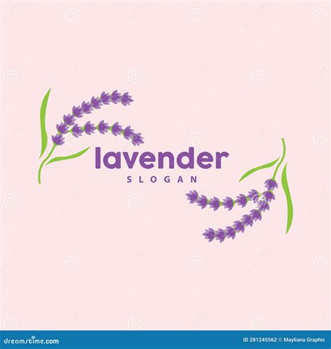 lavender logo simple elegant purple flower plant vector greeting card design banner flower