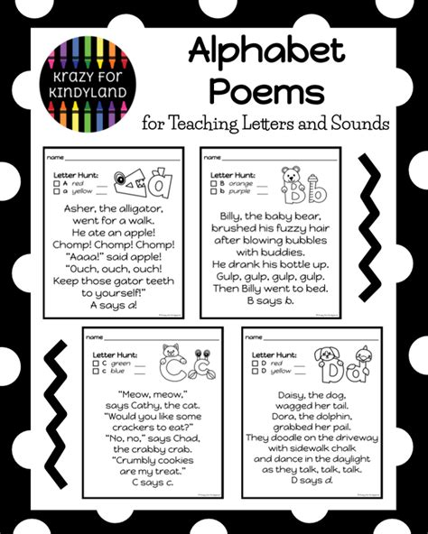 Alphabet Activity Poems For Teaching Letter Identification And Sounds