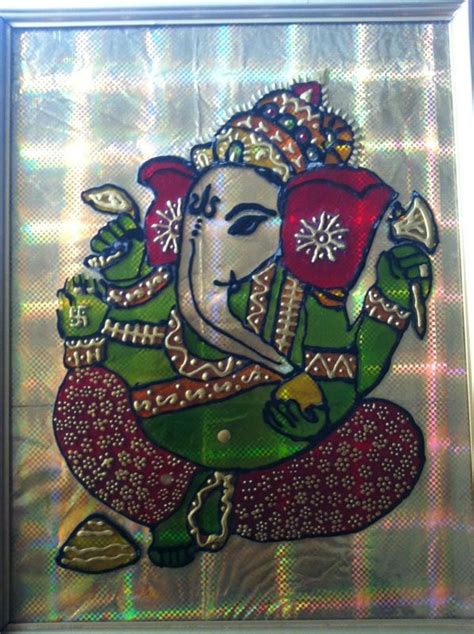 Sitting Ganesha Glass Painting Annie Glass Painting Patterns Hinduism